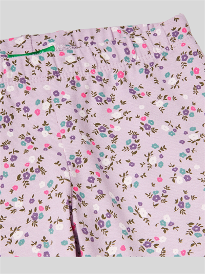 Benetton Kız Çocuk Desenli Tayt 1-6 Yaş Lila