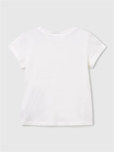 Benetton Kız Çocuk Figürlü Tshirt 1-6 Yaş Beyaz