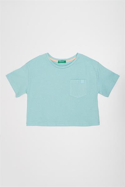 Benetton Kız Çocuk Sırt Baskılı Tshirt 6-14 Yaş Mint