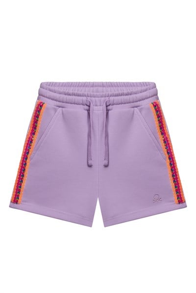 Benetton Kız Çocuk Şort 4-14 Yaş Lila