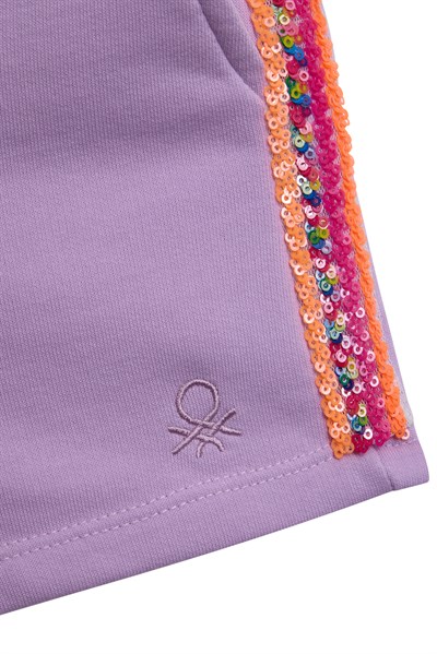 Benetton Kız Çocuk Şort 4-14 Yaş Lila