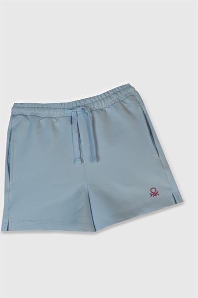 Benetton Kız Çocuk Şort 4-14 Yaş Mavi