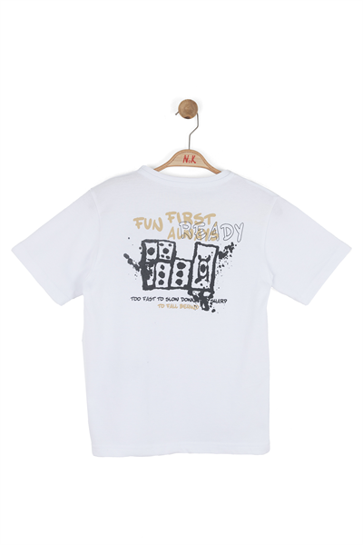 Nk Erkek Çocuk Busy Tshirt 8-14 Yaş Beyaz