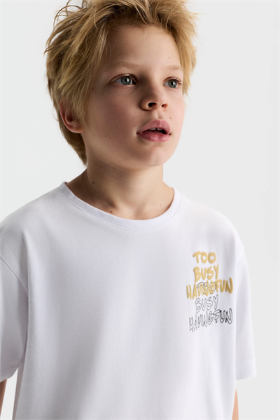 Nk Erkek Çocuk Busy Tshirt 8-14 Yaş Beyaz