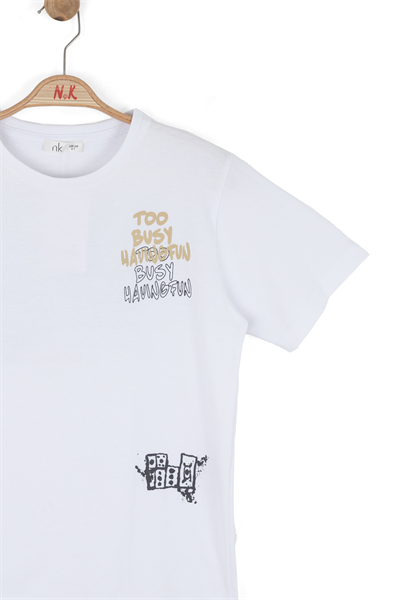 Nk Erkek Çocuk Busy Tshirt 8-14 Yaş Beyaz