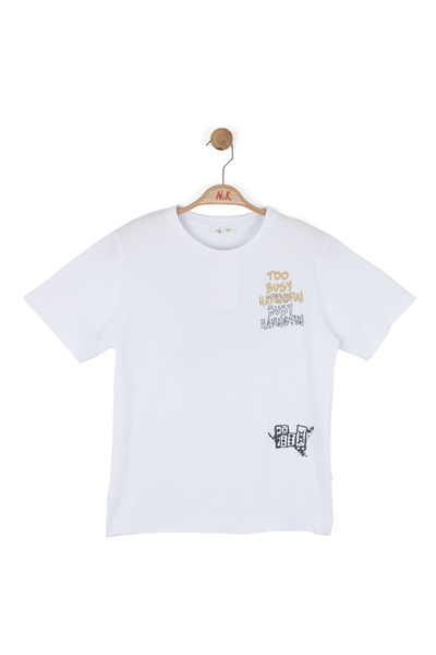 Nk Erkek Çocuk Busy Tshirt 8-14 Yaş Beyaz
