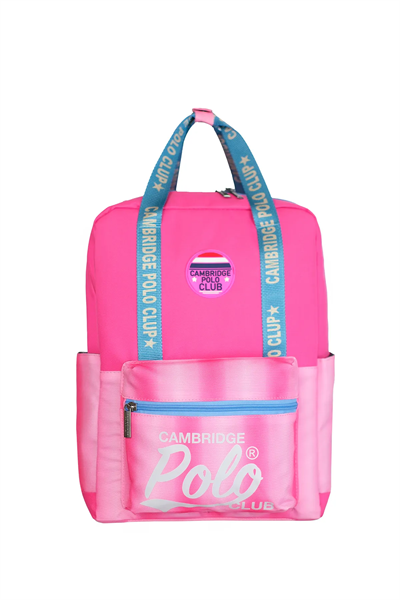 Cambridge Polo Club American Chic Çok Gözlü Unisex Çocuk İlkokul Çantası Pembe