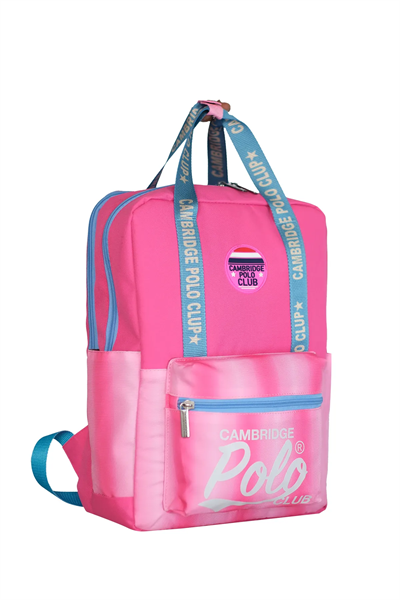 Cambridge Polo Club American Chic Çok Gözlü Unisex Çocuk İlkokul Çantası Pembe