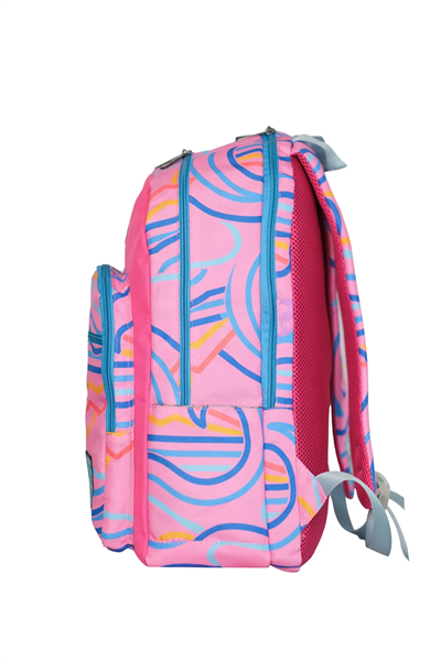 Cambridge Polo Club Wave Çok Gözlü Unisex Çocuk İlkokul Çantası Pembe