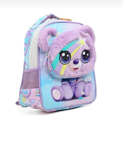 Chimola Kız Çocuk Sevimli Ayıcık Anaokulu Çantası Mor