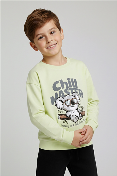 Dmb Erkek Çocuk Baskılı Sweatshirt 4-9 Yaş Sarı