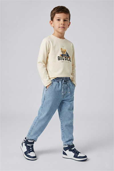 Dmb Erkek Çocuk Baskılı Sweatshirt 4-9 Krem