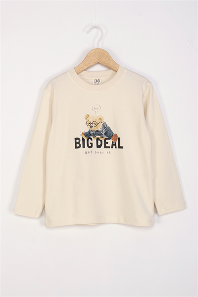 Dmb Erkek Çocuk Baskılı Sweatshirt 4-9 Krem