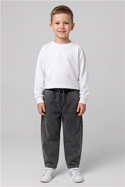 Dmb Erkek Çocuk Denim Pantolon 4-9 Yaş Füme