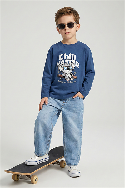 Dmb Erkek Çocuk Denim Pantolon 4-9 Yaş Açık Mavi