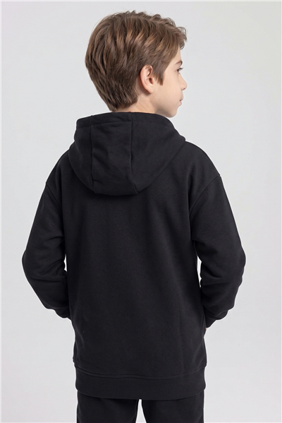 Dmb Erkek Çocuk Fermuarlı Sweatshirt 7-15 Yaş Siyah