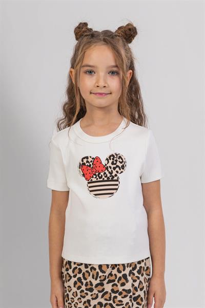 Dmb Kız Çocuk Baskılı Badi 4-9 Yaş Ekru