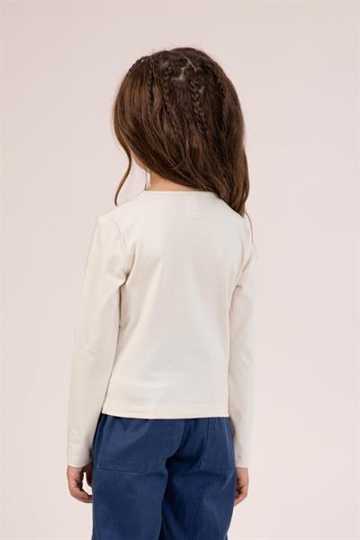 Dmb Kız Çocuk Baskılı Crop 4-9 Yaş Krem