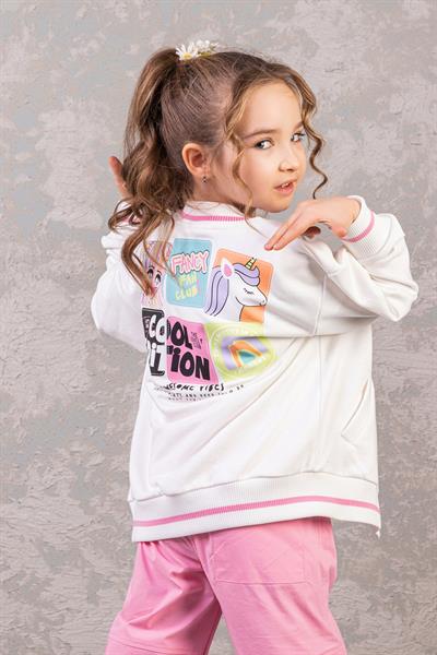 Dmb Kız Çocuk Baskılı Kolej Ceket 4-9 Yaş Pembe