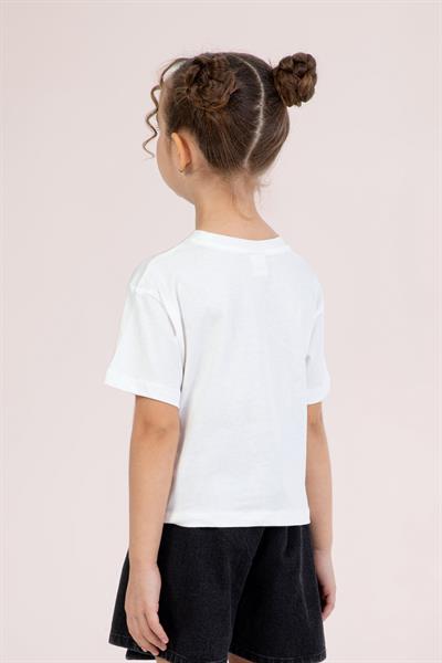 Dmb Kız Çocuk Baskılı Tshirt 4-9 Yaş Ekru