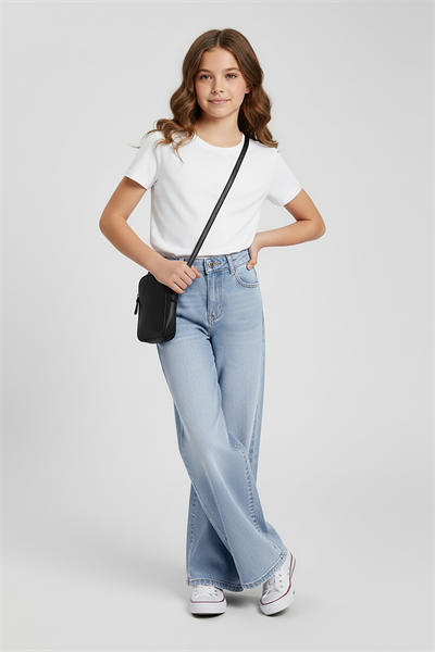 Dmb Kız Çocuk Denim Pantolon 4-9 Yaş Mavi