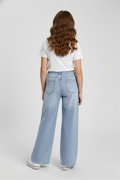 Dmb Kız Çocuk Denim Pantolon 4-9 Yaş Mavi