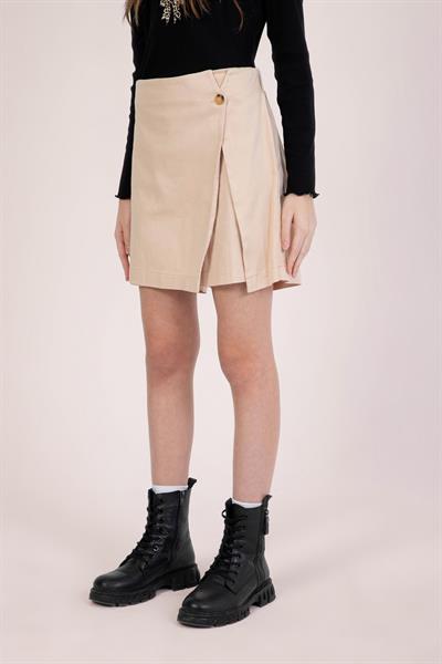 Dmb Kız Çocuk Dokuma Şort Etek 9-14 Yaş Bej