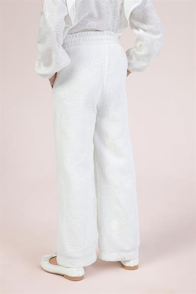 Dmb Kız Çocuk İşlemeli Pantolon 4-9 Yaş Ekru