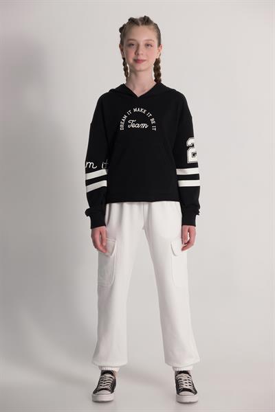 Dmb Kız Çocuk Kolej Sweatshirt 9-14 Yaş Siyah