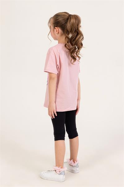 Dmb Kız Çocuk Kromi Taytlı Takım 4-9 Yaş Pembe
