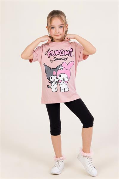 Dmb Kız Çocuk Kromi Taytlı Takım 4-9 Yaş Pembe