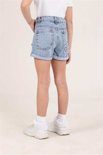 Dmb Kız Çocuk Yıldızlı Denim Şort 4-9 Yaş Mavi
