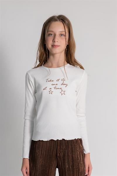 Dmb Kız Çoıcuk Baskılı Badi 9-14 Yaş Ekru