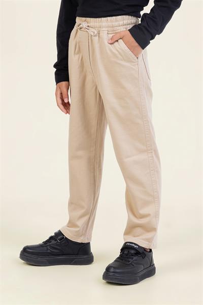 Dmb Unisex Çocuk Dokuma Pantolon 7-15 Yaş Bej