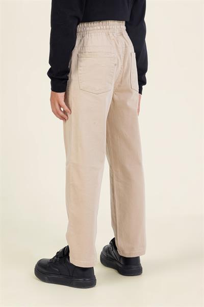 Dmb Unisex Çocuk Dokuma Pantolon 7-15 Yaş Bej