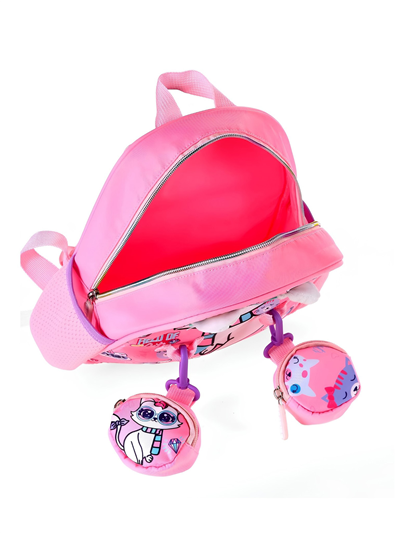 Dream Vest Gözlüklü Kedi Mini Sırt Çantası Pembe