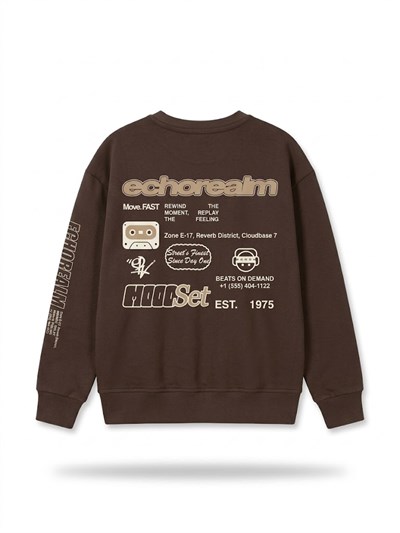 Escabel Erkek Çocuk Baskılı Sweatshirt 4-14 Yaş Kahverengi