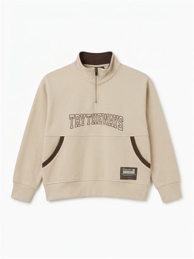 Escabel Erkek Çocuk Baskılı Sweatshirt 9-14 Yaş Krem