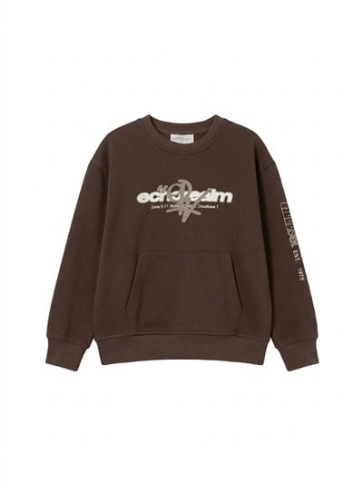 Escabel Erkek Çocuk Baskılı Sweatshirt 4-14 Yaş Kahverengi