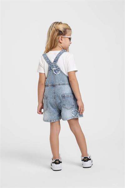 Escabel Kız Bebek Denim Salopet 1-5 Yaş Mavi