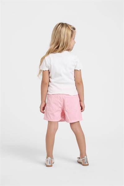 Escabel Kız Bebek Kalp İşlemeli Dokuma Şort Etek 1-5 Yaş Pembe