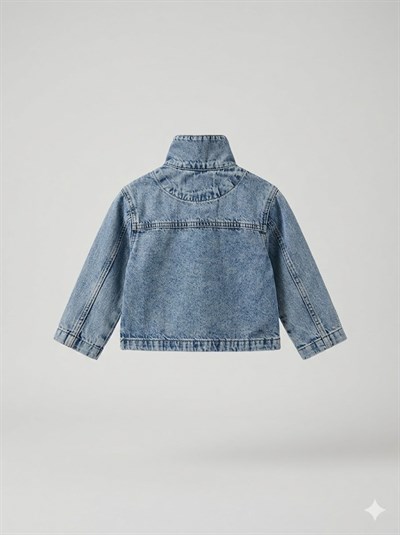 Escabel Kız Bebek Taşlı  Denim Ceket 1-5 Yaş Mavi