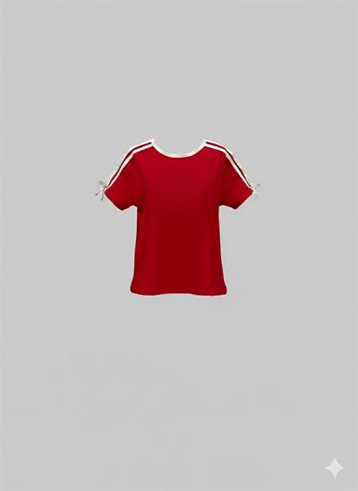 Escabel Kız Çocuk Kalp Basskılı Tshirt 9-14 Yaş Kırmızı