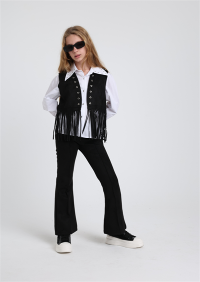 Escabel Kız Çocuk Yelekli 3LüTakım 9-14 Yaş Siyah