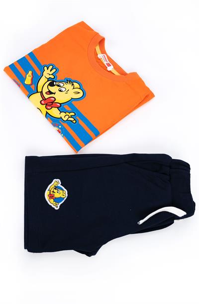 Haribo Erkek Çocuk Baskılı ŞortluTakım 2-8 Yaş Turuncu