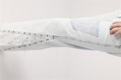 Jena Kız Çocuk Yamalı Denim Pantolon 9-14 Yaş Açık Mavi