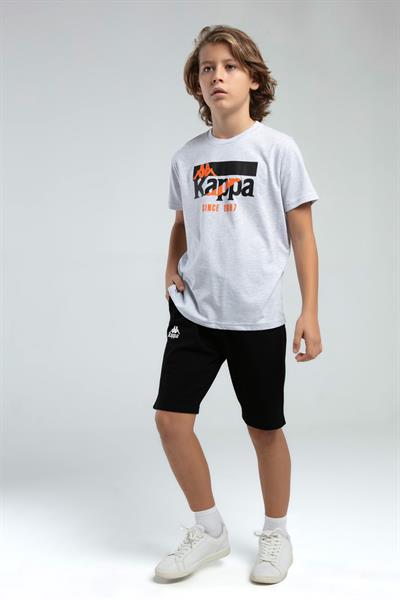 Kappa Erkek Çocuk Baskılı Tshirt 5-16 Yaş Gri