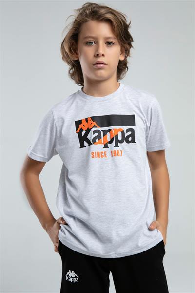 Kappa Erkek Çocuk Baskılı Tshirt 5-16 Yaş Gri