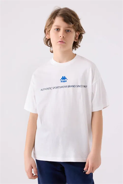 Kappa Erkek Çocuk T-Shirt 6-16 Yaş Beyaz