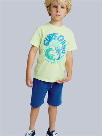 Losan Erkek Çocuk Baskılı Tshirt 4-8 Yaş Sarı